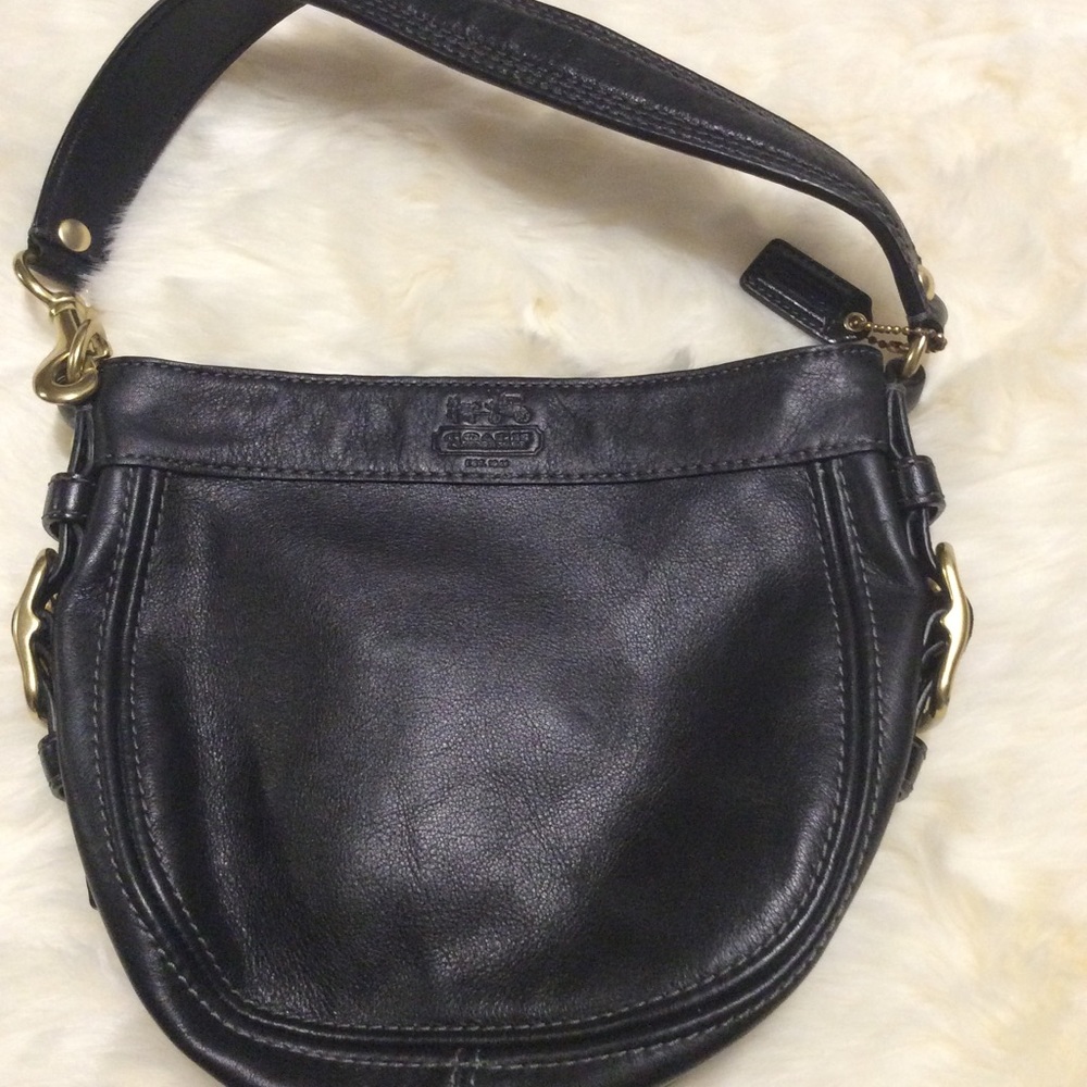 Coach Black Leather Hobo Shoulder Bag